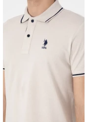 U.S. Polo Assn. Men's Slim Fit Polo Neck Stone Basic T-Shirt 50305980-Vr049