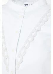  Collection Cotton White Lace Shirt - Regular Fit TWOAW21GO0077