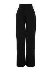  Collection High Waist Velcro Pleated Wide Leg Knitted Trousers - Twoaw24Pl00177