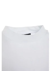  Collection White 100% Cotton Basic Regular/Normal Fit Stand Collar Knitted T-Shirt Twoaw20Ts0096