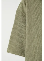  Collection تي شيرت بولو نعناعي كبير الحجم بقصة واسعة TMNSS25PO00045