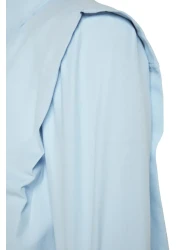  Collection Sagaza Studio Light Blue Poplin Shirt - Drawstring Detail, Woven TPRAW22GO1191