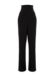  Collection Woven Black Corset Trousers - TPRSS23PL00033