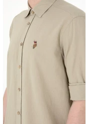 U.S. Polo Assn. Men's Khaki Long Sleeve Basic Shirt 50297868 -Vr027
