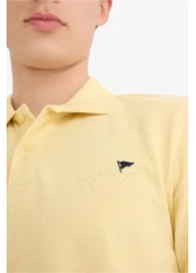 Defacto Slim Fit Slim Fit Polo Neck Embroidered Short Sleeve T-Shirt D7665Ax25Sp