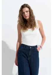 KADRİYE BAŞTÜRK Double Leg Jeans Dark Blue