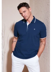 Buratti Cotton Slim Fit Stripe Detailed Buttoned Polo Collar 4 Pack t Shirt Men's t Shirt 5902118 S4