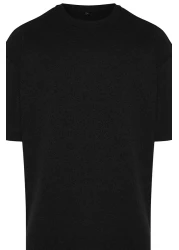  Collection Black Oversize Short Sleeve Basic T-Shirt Tmnss22Ts00049