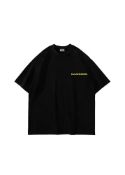 Sekizbiraltı تيشيرت أسود كبير الحجم مطبوع عليه الوهم للجنسين