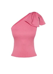  Collection Pink Single Sleeve Bow Detailed Knitwear Blouse Tprss22Bz0166