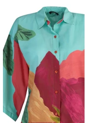  Collection Cotton Landscape Print Shirt and Shorts Beach Set - Tbess22Au0040