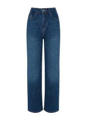  Collection Dark Blue High Waist Wide Leg Wide Leg Jeans Twoaw24Je00074