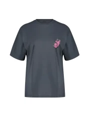  Collection Anthracite Front and Back Printed Oversize/Wide Fit Crew Neck Knitted T-Shirt TWOSS24TS00119