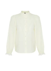  Collection Cotton Yellow Lace Detailed Shirt - Regular Fit TWOAW21GO0077
