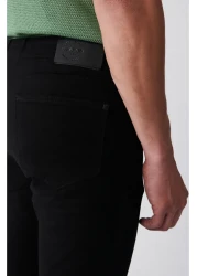 Avva Men's Black Flexible 5-Pocket Canvas Trousers E 003055