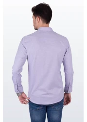 Etikmen Men's Shirt - Lilac, Dobby Pattern, Slimfit, Gift Box