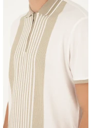 U.S. Polo Assn. Men's Oversize Fit Crew Neck Ecru T-Shirt 50281926 -Vr019