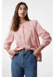  Collection Powder Flower Patterned Embroidered Shirt - TWOSS23GO00152