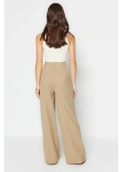  Collection Khaki Color Wide-Leg Woven Trousers - Iron-On Trace, Twoss23Pl00326