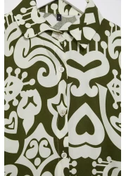  Collection Khaki Woven Bottom-Top Set Twoss24Au00082