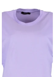  Collection تي شيرت منسوج أساسي برقبة دائرية ومظهر حشو قطن 100% أرجواني TWOSS20TS0021