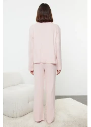  Collection Soft Corded Pajama Set - Pink Brushed Cardigan Thmaw25pt00074