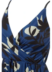  Collection فستان متوسط الطول بطبعات زهور ملونة - حزام قابل للتعديل TWOSS20EL2729