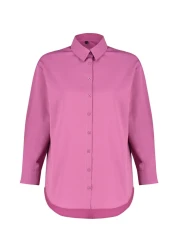  Collection قميص شاطئ منسوج باللون البرقوق TBESS22GO0664