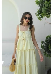 Havoş Light Yellow Mendoza Blouse Skirt Suit