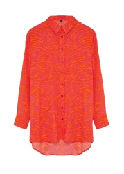  Collection Abstract Pattern Woven Beach Shirt Tbess24Go00027