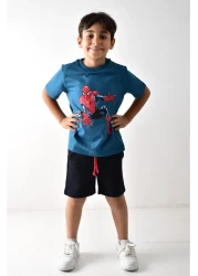 Banadamoda طقم شورت تي شيرت مطبوع للأولاد