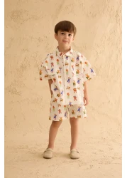 Fahhar Kids بدلة قميص زجزاج زوو إكرو