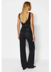  Collection Black High Waist Wide Leg Wide Leg Jeans Twoaw24Je00074