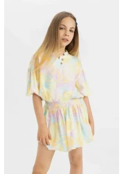 Defacto Girls' 2-Piece Set Belmando Patterned Blouse Skirt C5353A824Hs