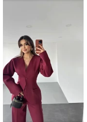 fmnbutik Pinterest - سترة ذات تصميم متوافق، بنطلون بالازو، طقم عصري أنيق