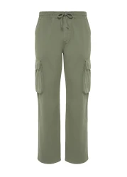 Collection Unisex Light Khaki Regular Fit - Elastic Waist Tied Cargo Pants Tmnss24Pl00003