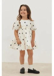 Fahhar Kids فستان أسود منقط بطبقات