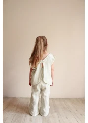 Oh La La Koala For Little Ones مجموعة موسلين بتفاصيل خلفية مخططة باللون الأخضر