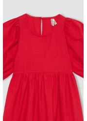 Defacto Girl's Short Sleeve Red Dress B6927a824sm