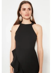  Collection Black Flounced Woven Stylish Evening Dress Night Graduation Dress Tpraw19Bb0144