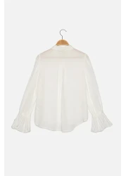  Collection Spanish Sleeve Woven Shirt - Ecru, Regular Fit TWOAW22GO0487