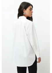  Collection قميص منسوج إكرو بتفاصيل حجرية - مقاس عادي TWOSS24GO00069