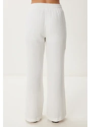 Happiness İstanbul طقم بنطلون بلوزة موسلين إكرو للسيدات FN03473