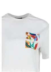  Collection Ecru Crew Neck Crop Knitted T-Shirt - 100% Cotton, Wide Fit TWOSS23TS00369