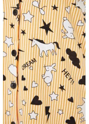  Collection Cotton Leisure Patterned Peach Piping Pajamas Set - Thmss19Ip0037