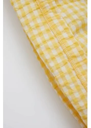 Defacto فستان من قماش البوبلين بحزام رقبة مربعة للفتيات الصغيرات