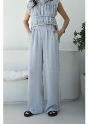 Havoş Gray Layer Blouse Pants Set