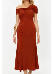  Collection Tile Asymmetric Collar Knitted Stylish Evening Dress Night Graduation Dress Tprss24El00046