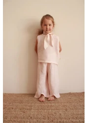 Oh La La Koala For Little Ones Pink Striped Cross Stripe Detailed Muslin Set with Scarf