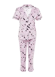  Collection Light Pink Leisure Pattern Cotton Pajamas Set - Thmss19Ip0037